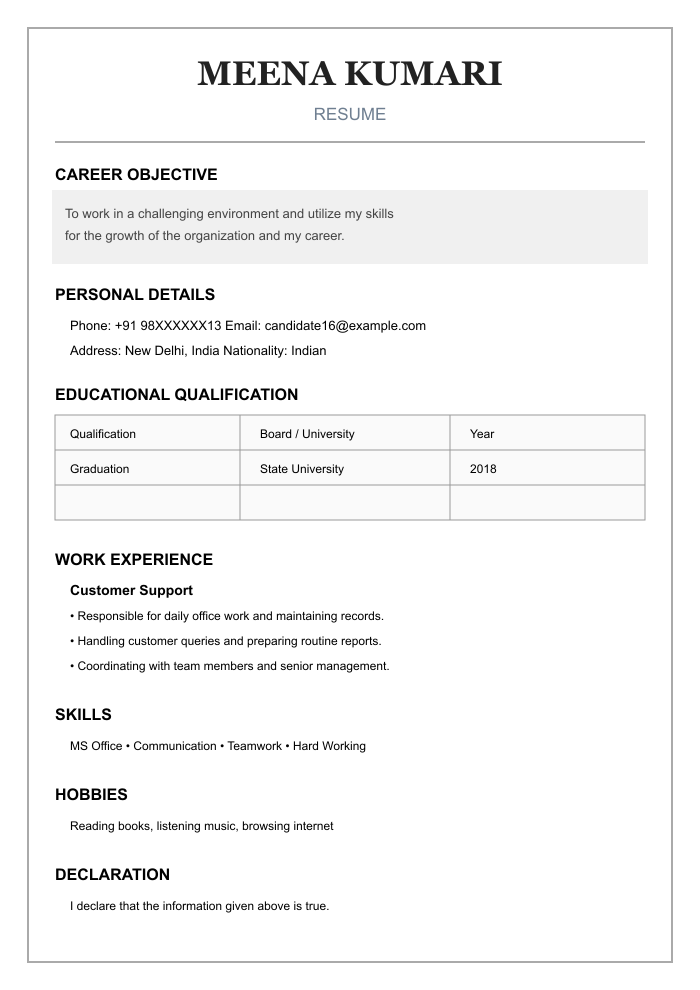 AI-created BEFORE resume example 16