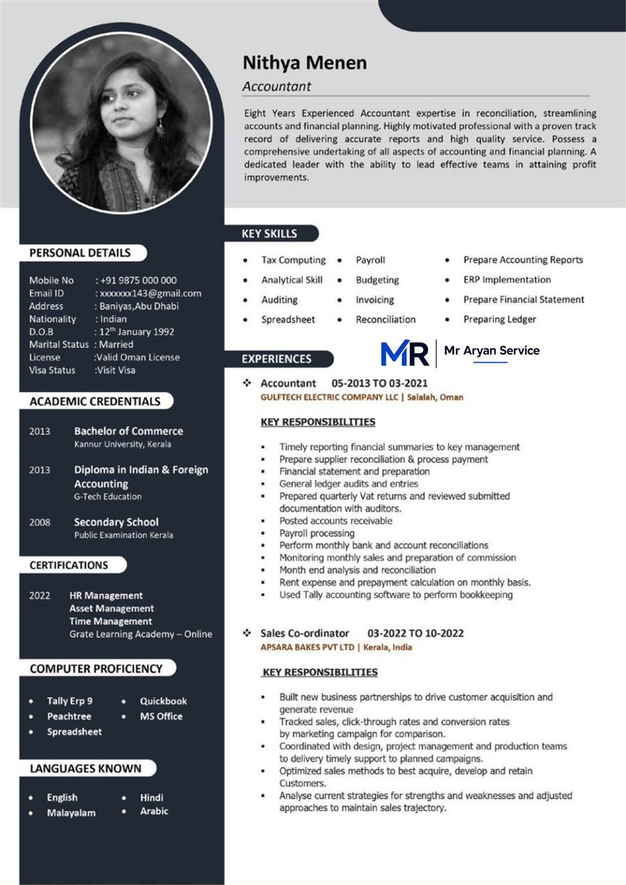 Professional resume sample 6
